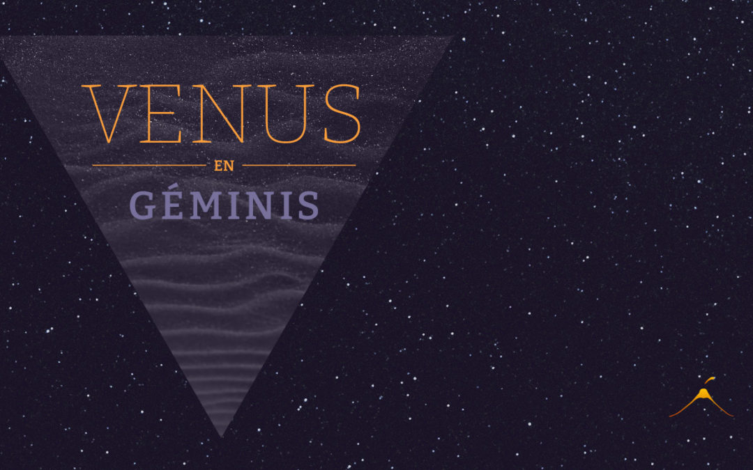 triangulo invertido y texto dentro que dice venus en geminis